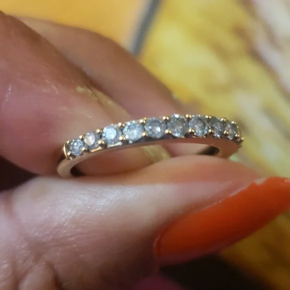 AUTH YG DIAMOND RING